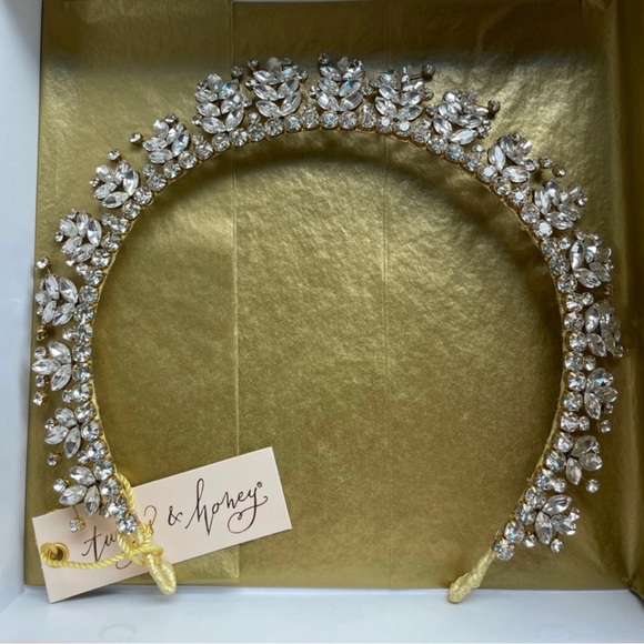 Twigs & Honey Carlotta gold crystal tiara (MSRP $290) - Picture 6 of 7